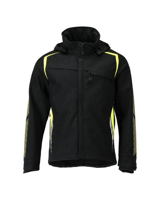 Mascot Accelerate Safe Jas 23002-246 softshell capuchon zwart-fluo geel(0917)