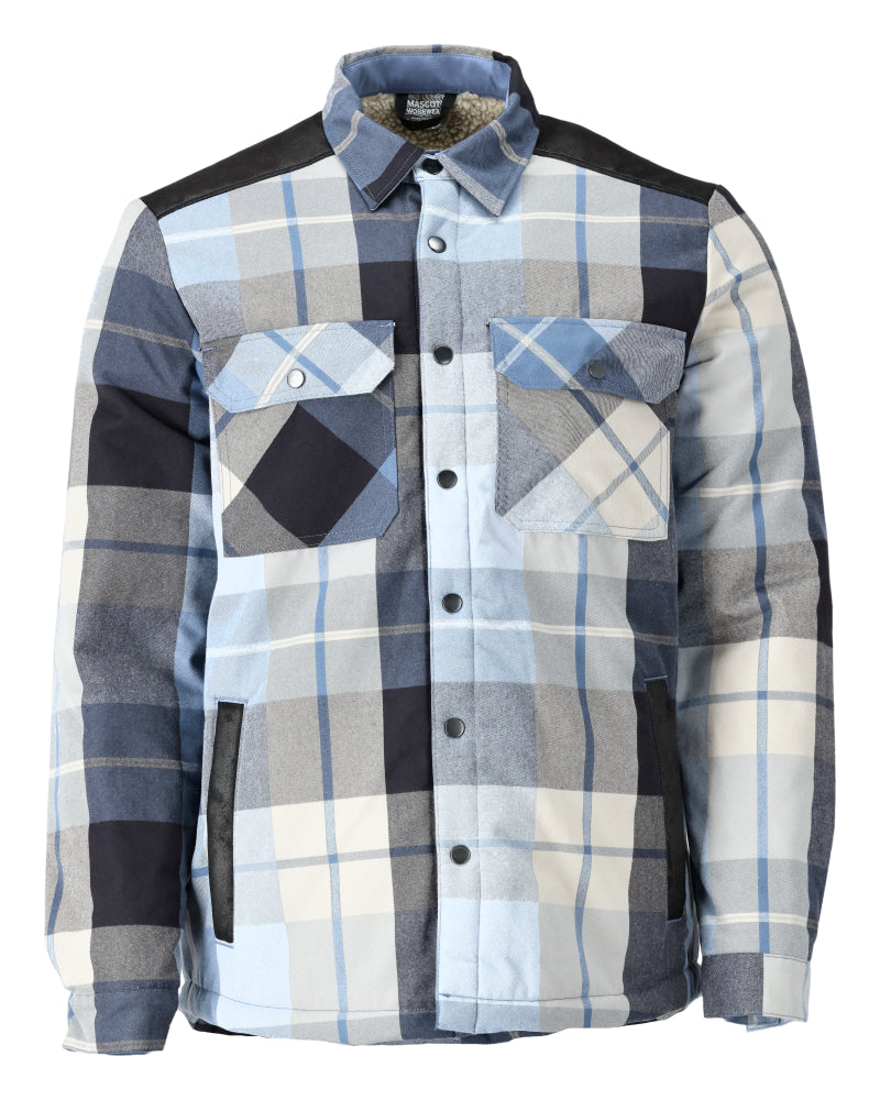 Mascot Customized Overhemd 23104-446 flanel teddy bont voering donkermarineblauw geruit(199)