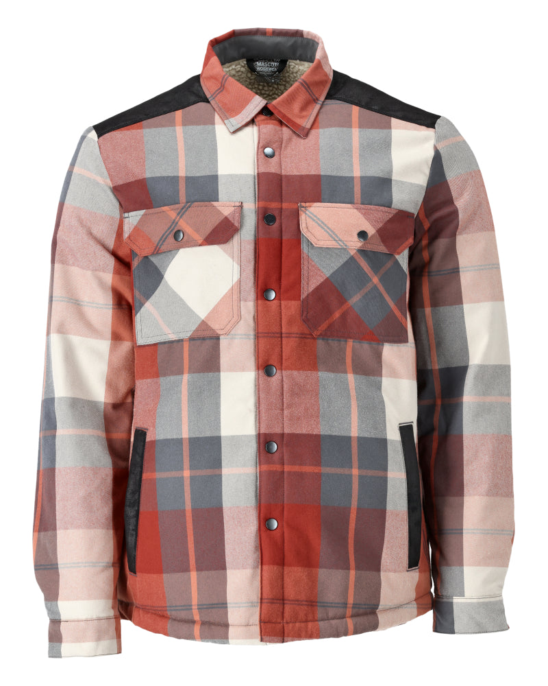 Mascot Customized Overhemd 23104-446 flanel teddy bont voering herfstrood geruit(298)