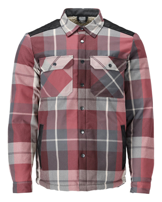 Mascot Customized Overhemd 23104-446 flanel teddy bont voering bordeauxrood geruit(299)