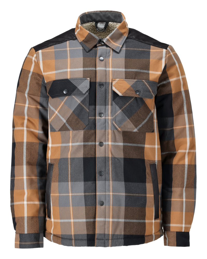 Mascot Customized Overhemd 23104-446 flanel teddy bont voering notenbruin geruit(598)