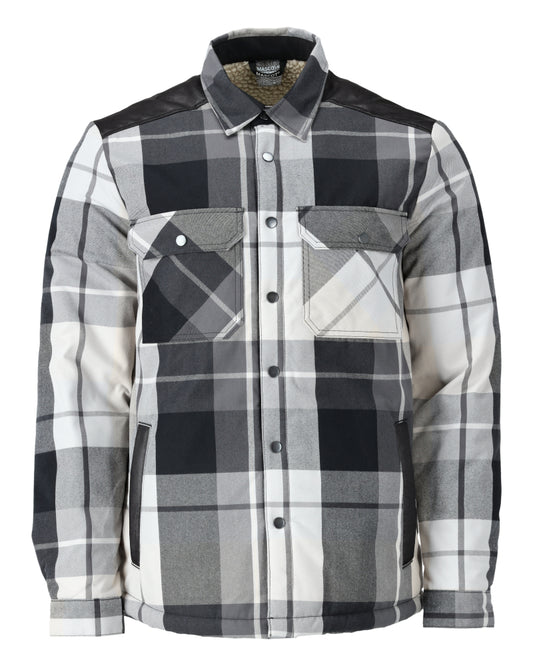Mascot Customized Overhemd 23104-446 flanel teddy bont voering steengrijs geruit(899)