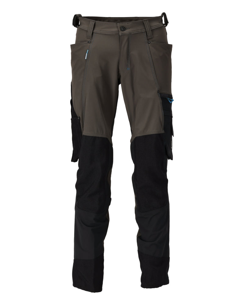 Mascot Advanced Broek 23179-311 kniezakken ULtimate Stretch waterafstotend lichtgewicht donker antracietgrijs-zwart(1809)