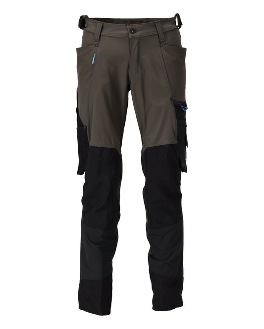 Mascot Advanced Broek 23179-311 kniezakken ULtimate Stretch waterafstotend lichtgewicht donker antracietgrijs-zwart(1809)
