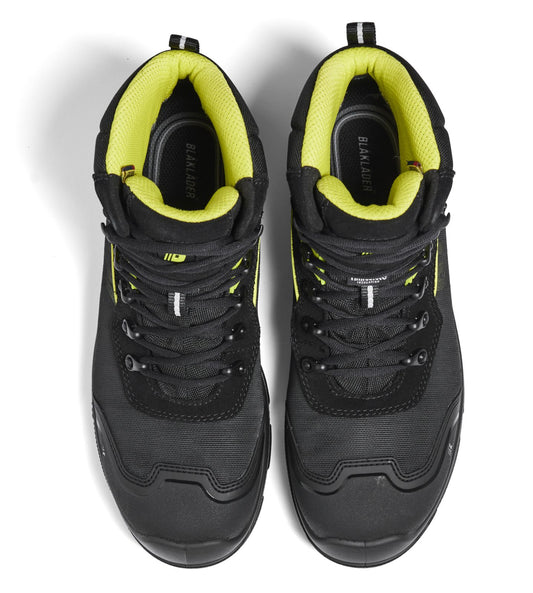 Blaklader New Shoes Storm Veiligheidsschoenen 24790 hoog S3 SRC HRO WR CI zwart-fluo geel(9933)