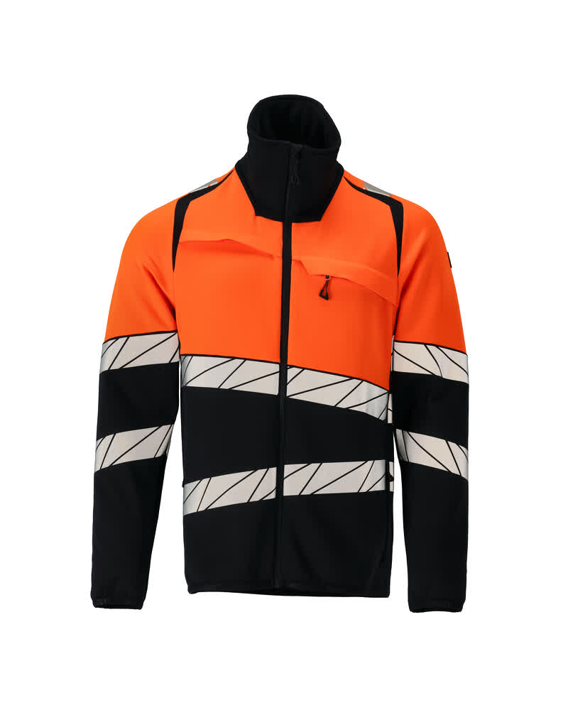 Mascot Accelerate safe Trui 25003-315 Fleece rits donker marineblauw-fluu oranje(01014)