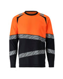 Mascot Accelerate safe T-shirt 25081-771 lange mouwen HiVis donker marineblauw-fluu oranje(01014)