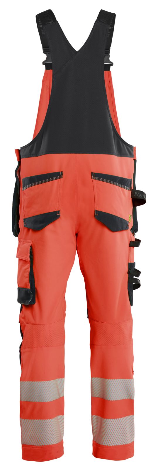 Blaklader High vis 4-weg stretch Bretelbroeken 26261648 HiVis fluo rood-zwart(5599)