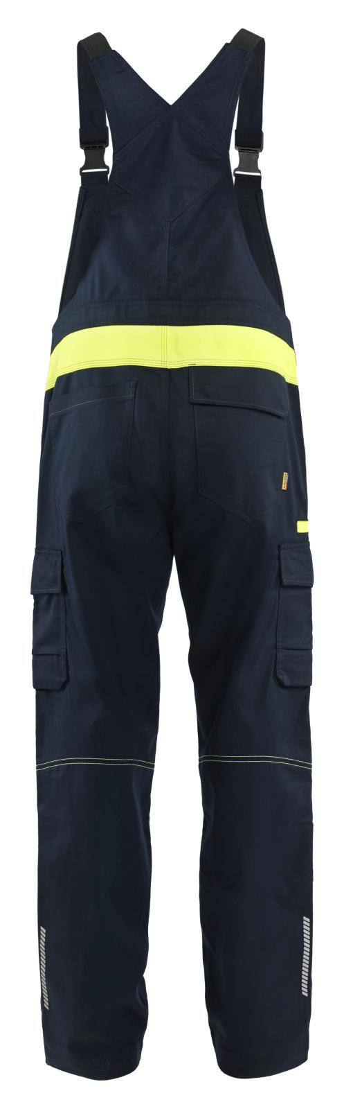 Blaklader Industrie/Service Bretelbroeken 26441832 Industrie Stretch donker marineblauw-fluo geel(8633)