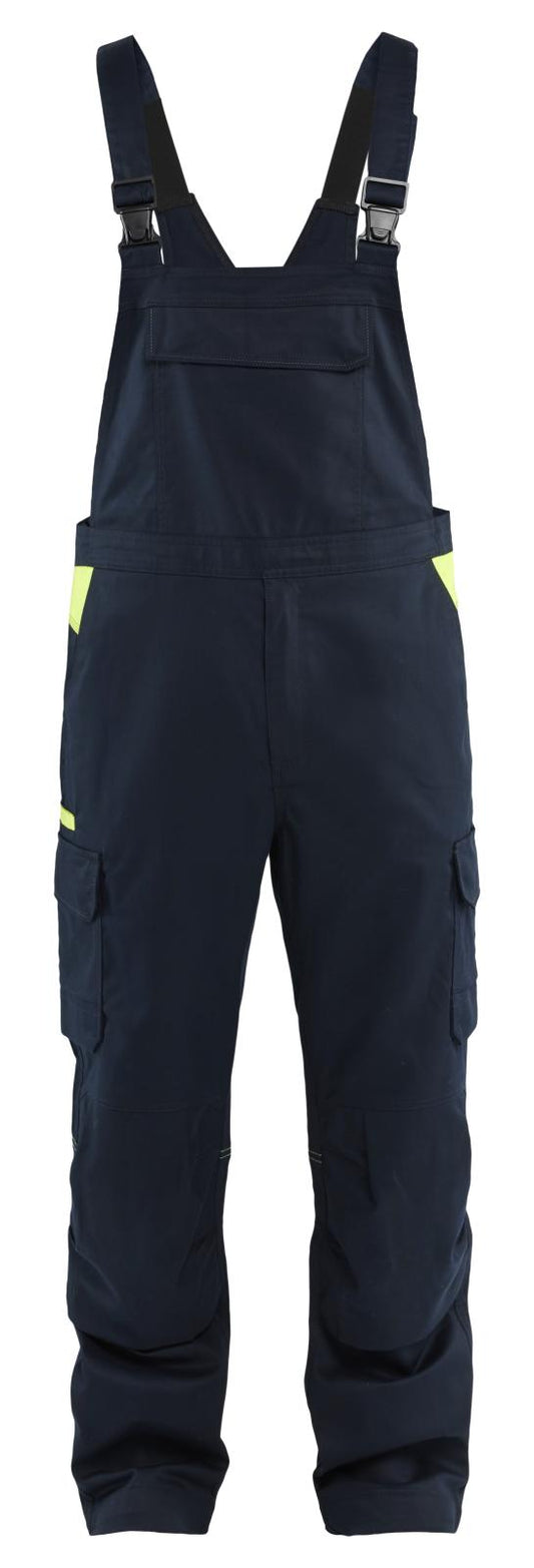Blaklader Industrie/Service Bretelbroeken 26441832 Industrie Stretch donker marineblauw-fluo geel(8633)
