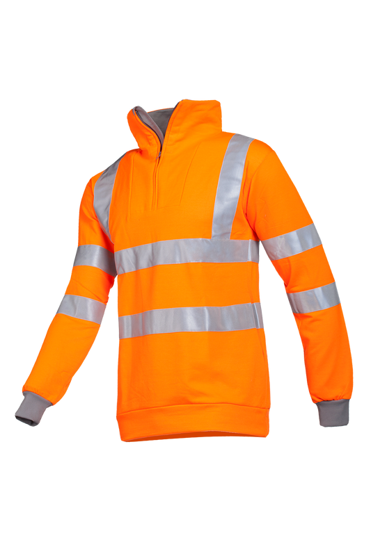 Sioen hv sweater Bindal HiVis fluo oranje-grijs