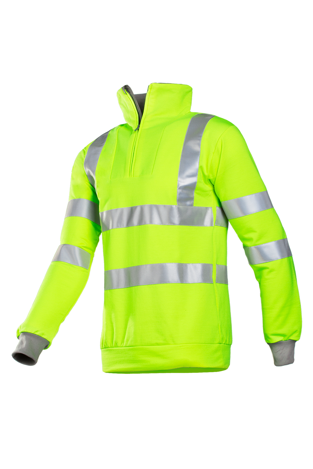 Sioen hv sweater Bindal HiVis fluo geel-grijs