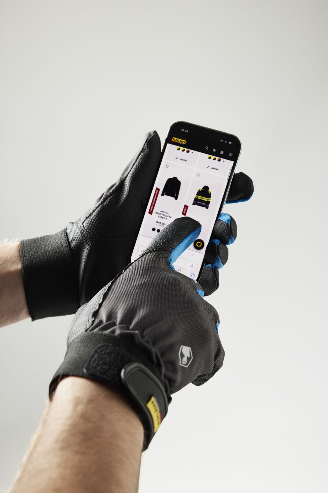 Blaklader Touch handschoenen 28741404 klittenband manchet antraciet grijs(9700)