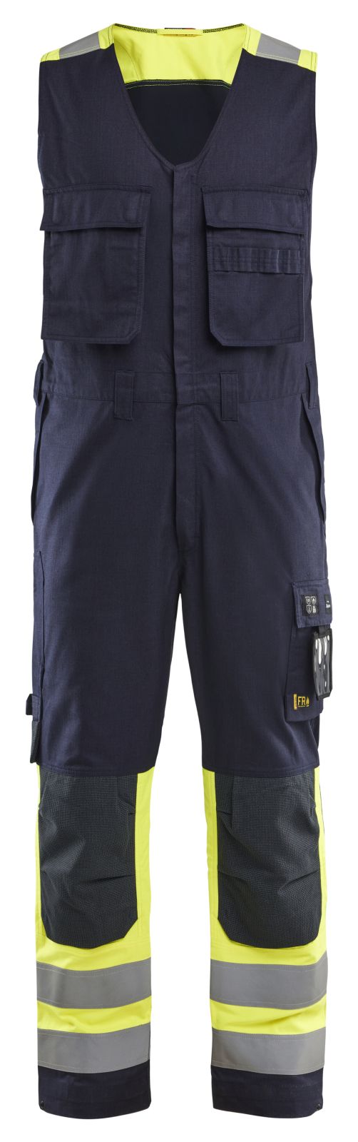 Blaklader Vlamvertragend Amerikaanse Overalls 28871512 Inherent vlamwerend antistatisch waterafstotend Mouwloos marineblauw-fluo geel(8933)