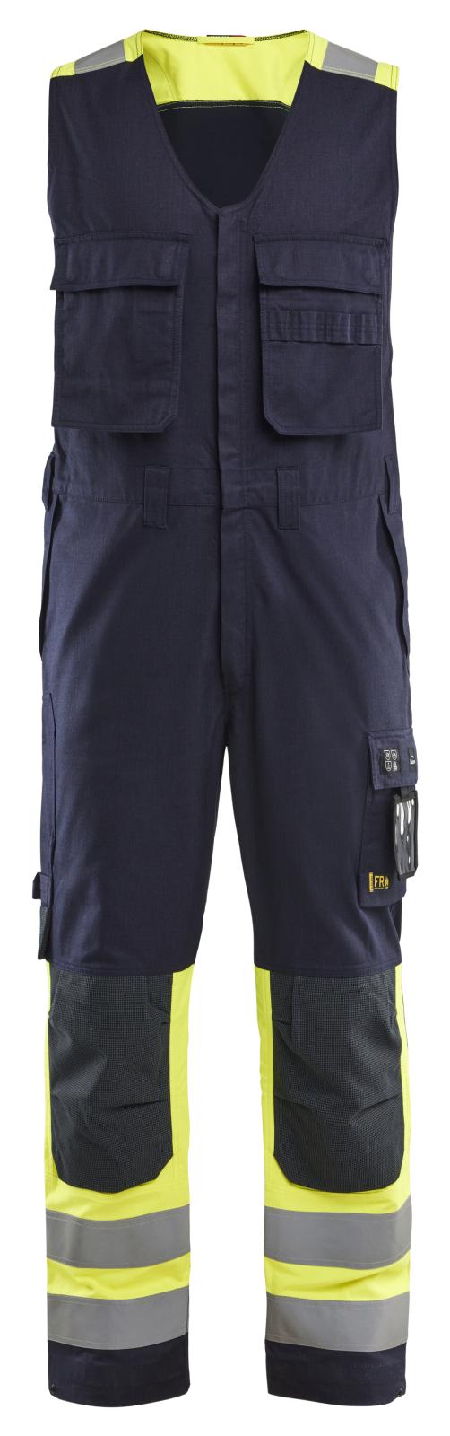 Blaklader Vlamvertragend Amerikaanse Overalls 28871512 Inherent vlamwerend antistatisch waterafstotend Mouwloos marineblauw-fluo geel(8933)