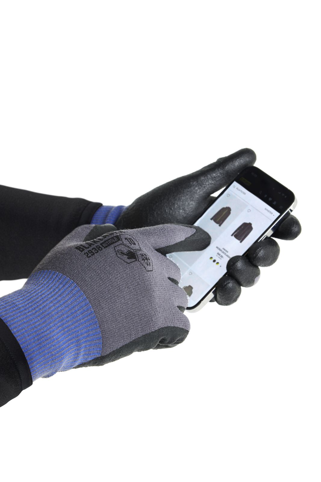 Blaklader Handschoenen Werkhandschoenen 29381416 nitril-gedipt gevoerd touch grijs(9400)