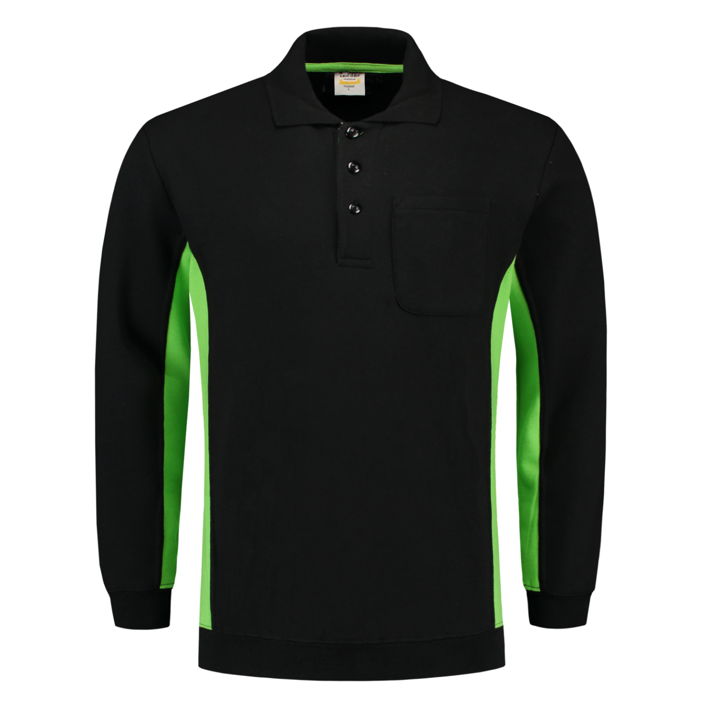 Tricorp Workwear Polosweaters 302001-TS2000 zwart-limoen(blacklime)