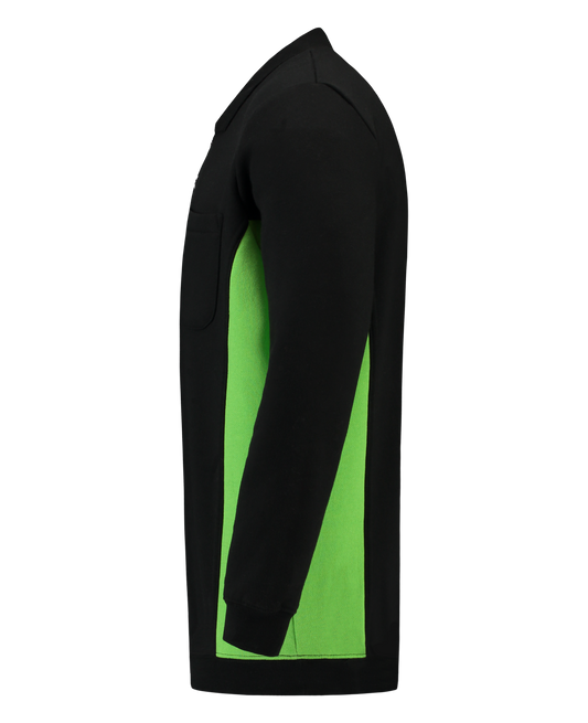 Tricorp Workwear Bicolor Polosweaters 302001-TS2000 zwart-limoen(blacklime)