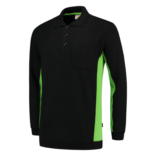 Tricorp Workwear Polosweaters 302001-TS2000 zwart-limoen(blacklime)