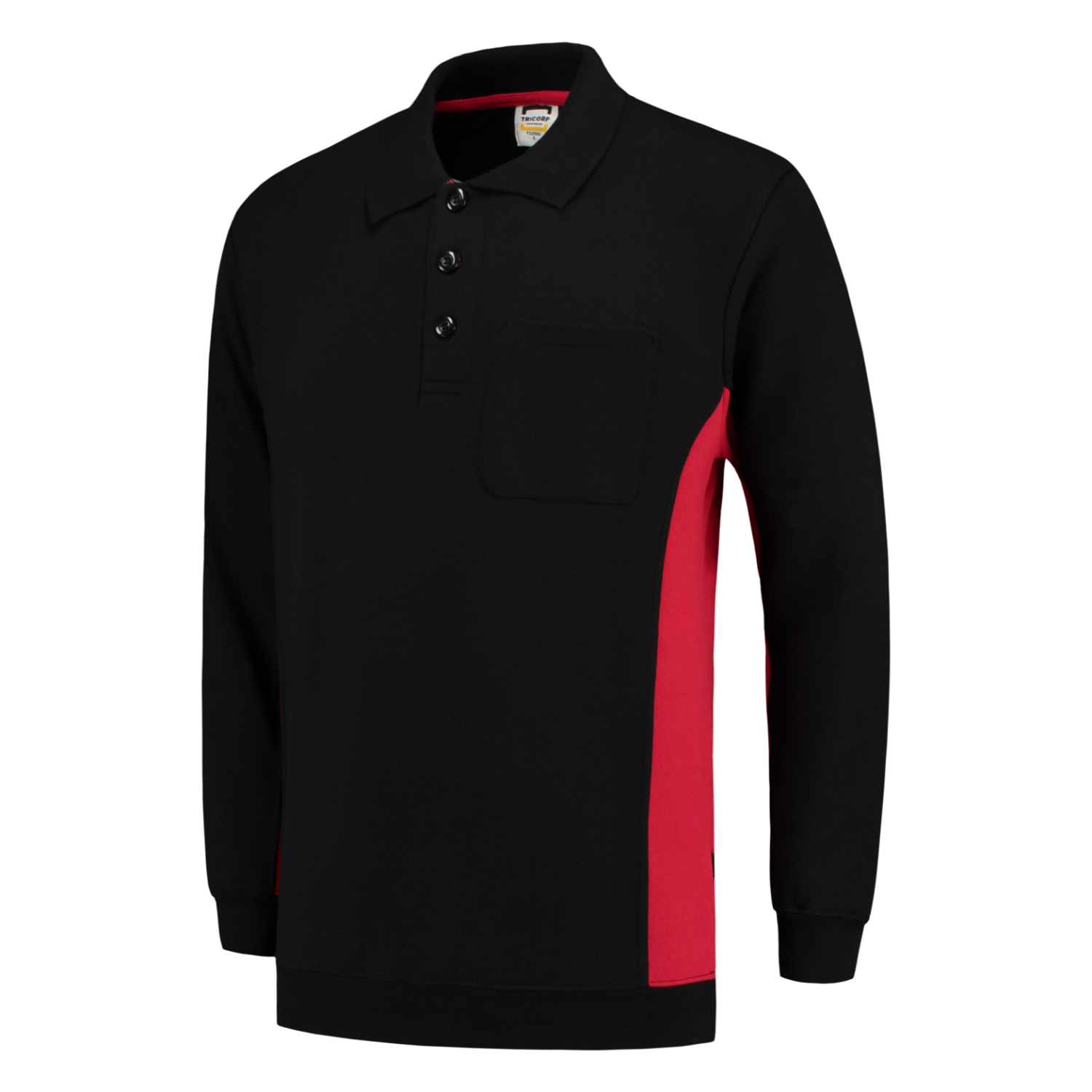 Tricorp Workwear Polosweaters 302001-TS2000 zwart-rood(blackred)