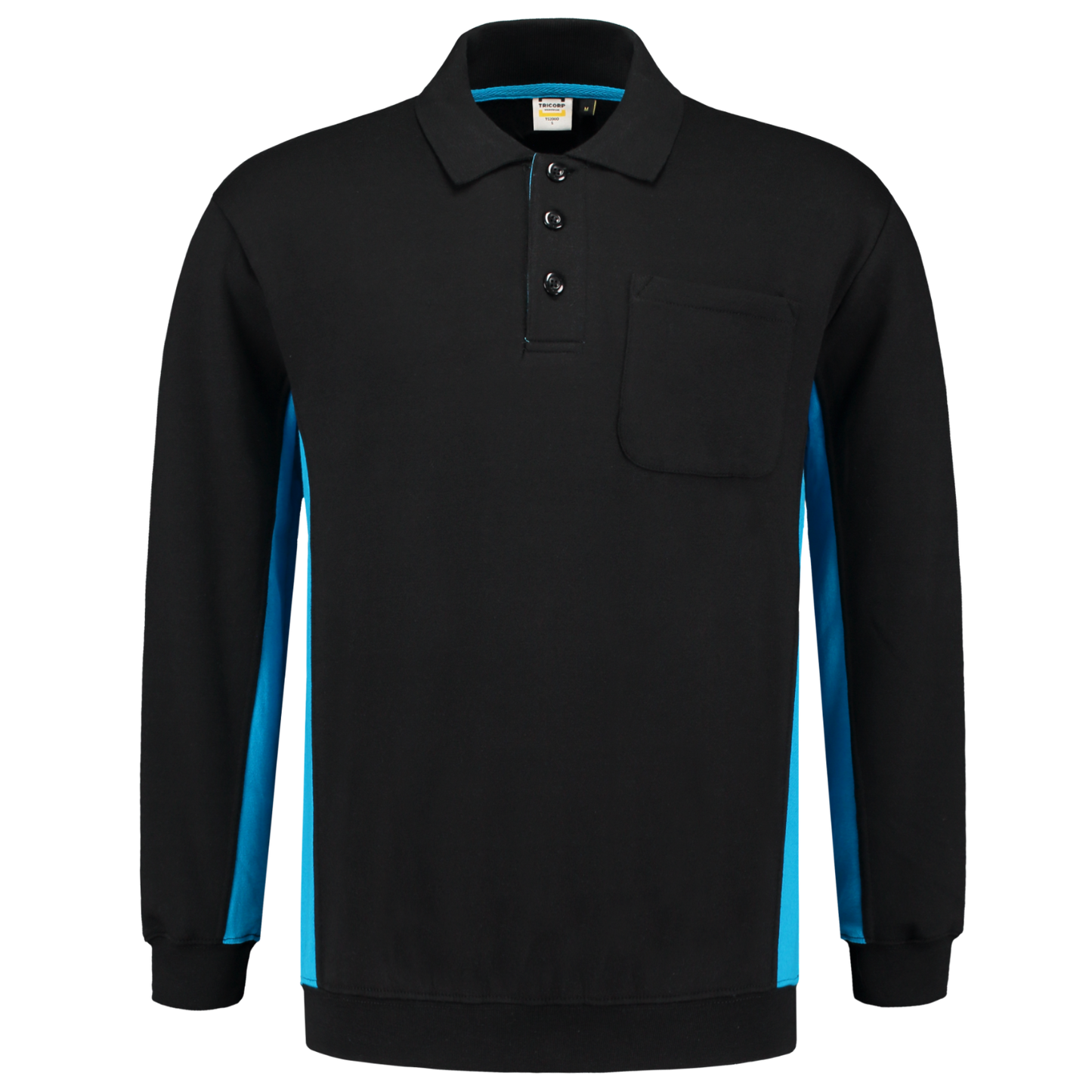 Tricorp Workwear Polosweaters 302001-TS2000 zwart-turkoois(blackturquoise)