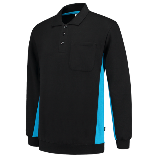 Tricorp Workwear Polosweaters 302001-TS2000 zwart-turkoois(blackturquoise)