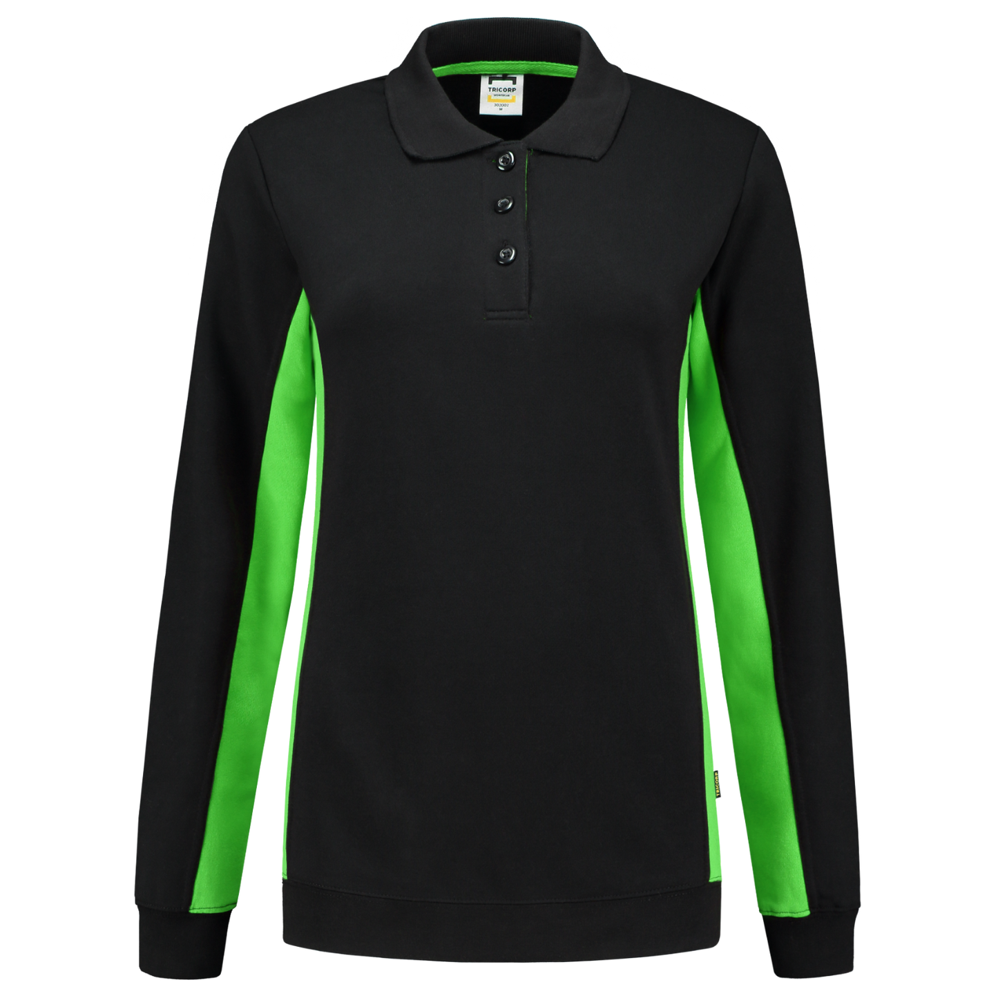 Tricorp Workwear Polosweaters 302002 zwart-limoen(blacklime)