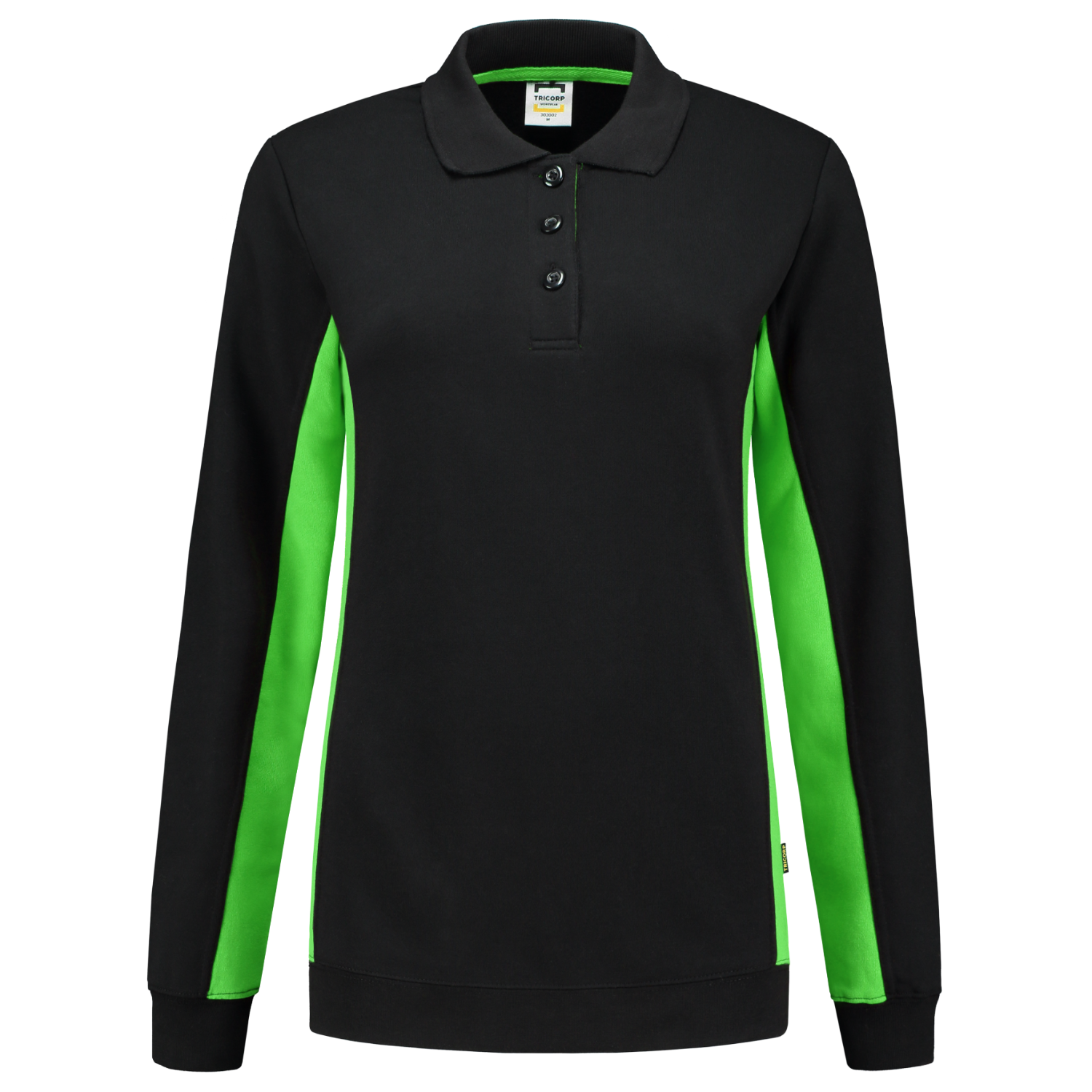 Tricorp Workwear Polosweaters 302002 zwart-limoen(blacklime)