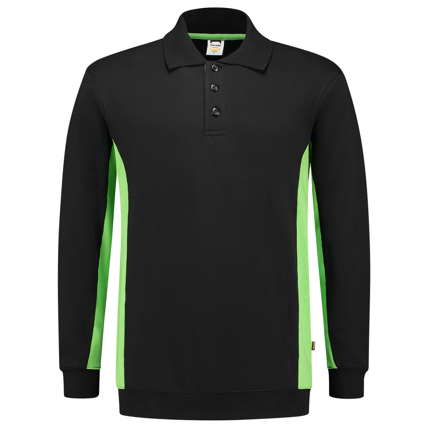 Tricorp Workwear Polosweaters 302003 zwart-limoen(blacklime)