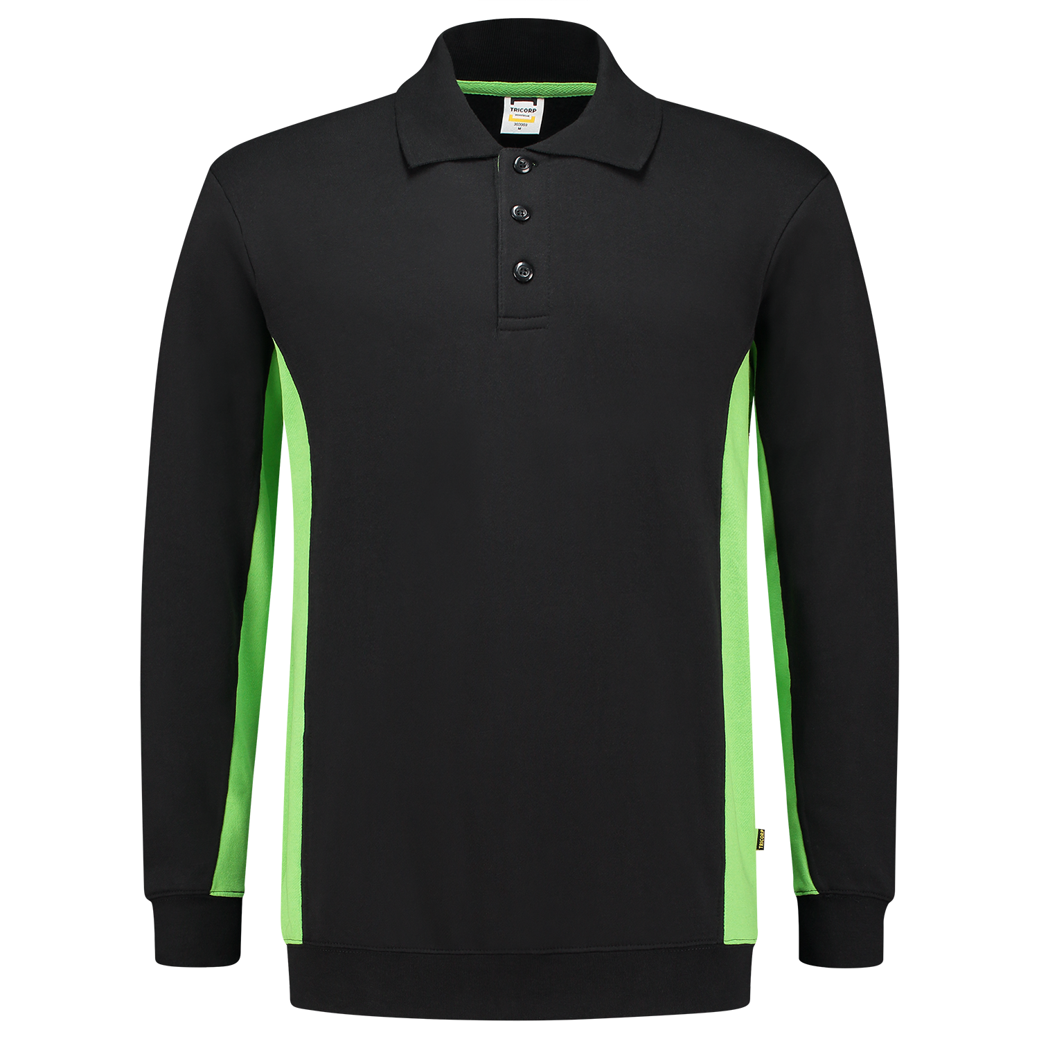 Tricorp Workwear Polosweaters 302003 zwart-limoen(blacklime)