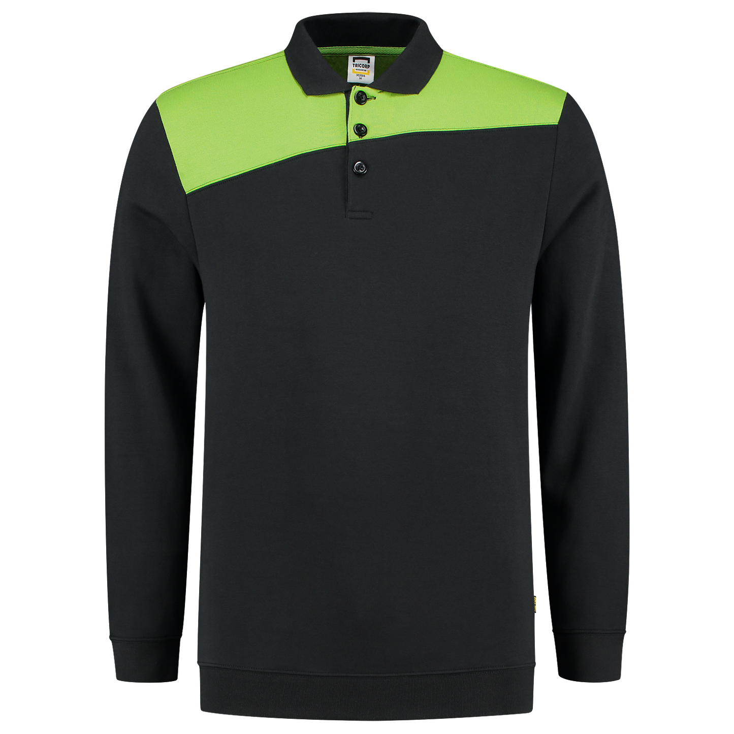 Tricorp Workwear Polosweaters 302004 zwart-limoen(blacklime)