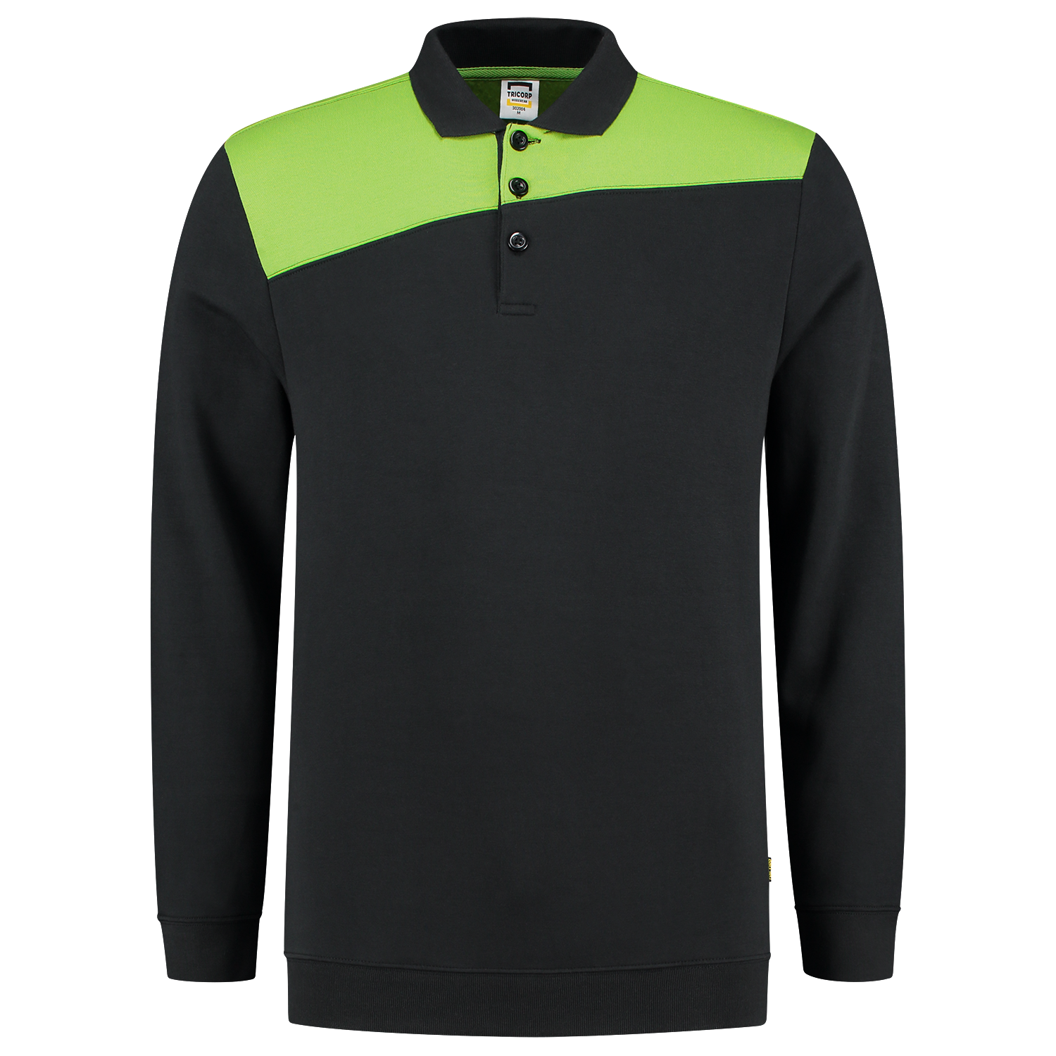 Tricorp Workwear Polosweaters 302004 zwart-limoen(blacklime)