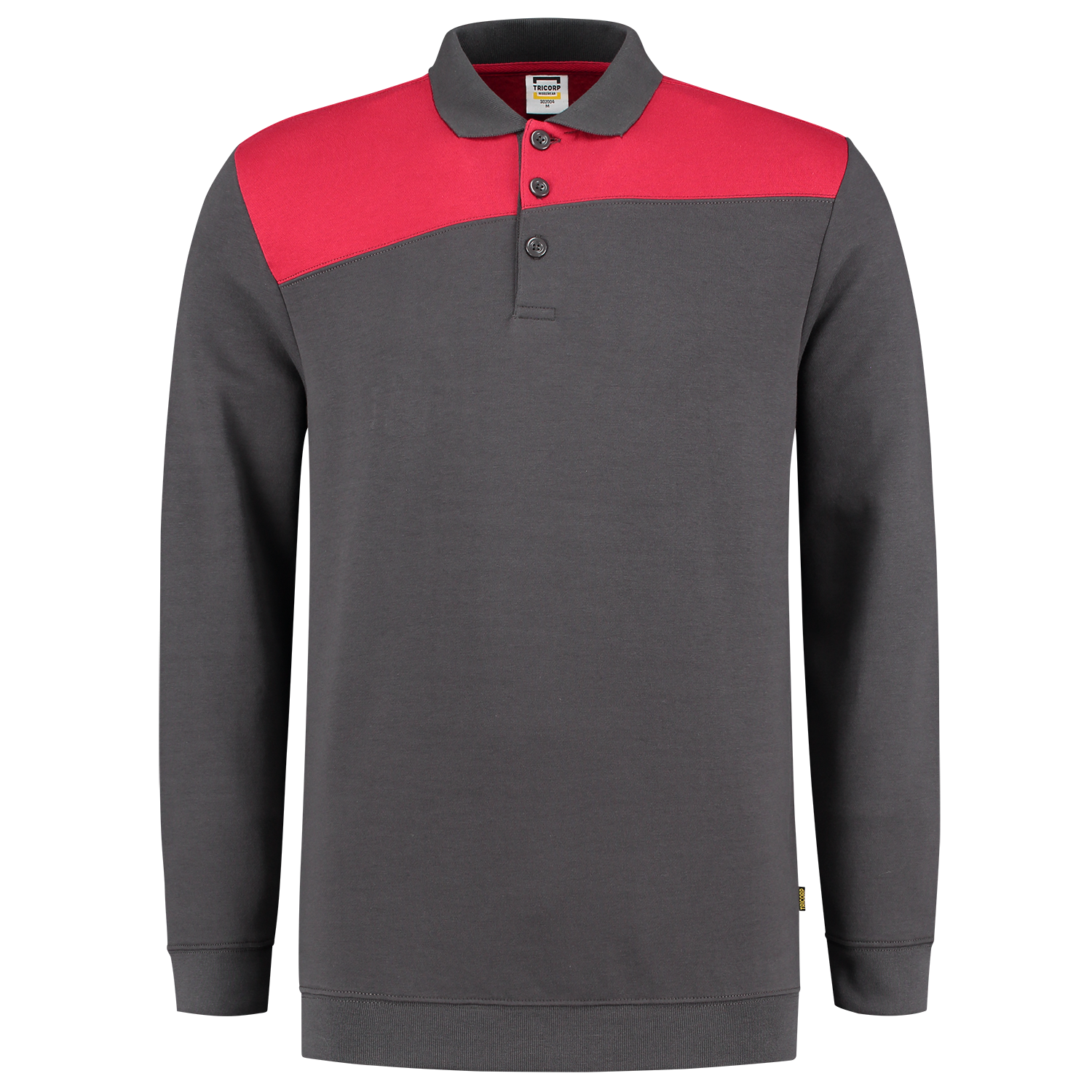 Tricorp Workwear Polosweaters 302004 dronkergrijs-rood(darkgreyred)