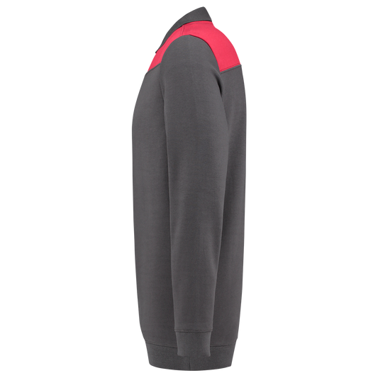 Tricorp Workwear 60 Graden;Bicolor Naden Polosweaters 302004 dronkergrijs-rood(darkgreyred)