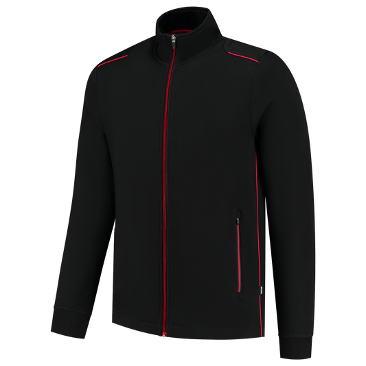 Tricorp Accent Sweatvest 302702 bicolor unisex zwart-rood(blackred)