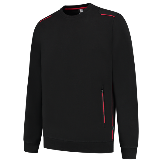 Tricorp Accent Sweaters 302703 bicolor unisex zwart-rood(blackred)