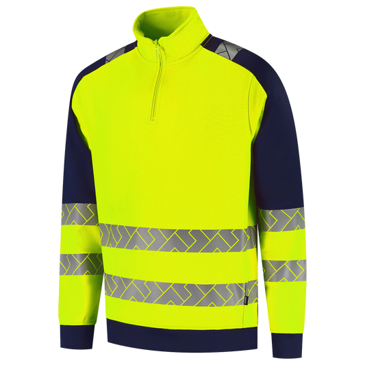 Tricorp Workwear High Vis Redefined Zip Sweaters HiVis 306106 fluo geel-inktblauw(fluoryellowink)
