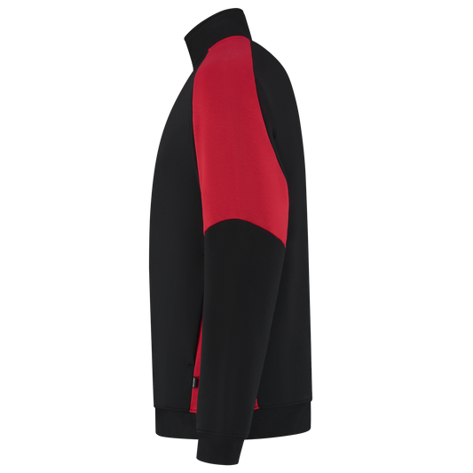 Tricorp Workwear Bicolor Redefined Zipsweaters 306111 zwart-fel rood(blackbrightred)