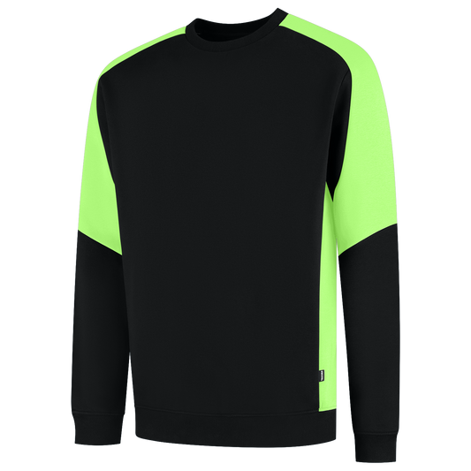 Tricorp Workwear Bicolor Redefined Sweaters 306112 zwart-limoengroen(blacklime)