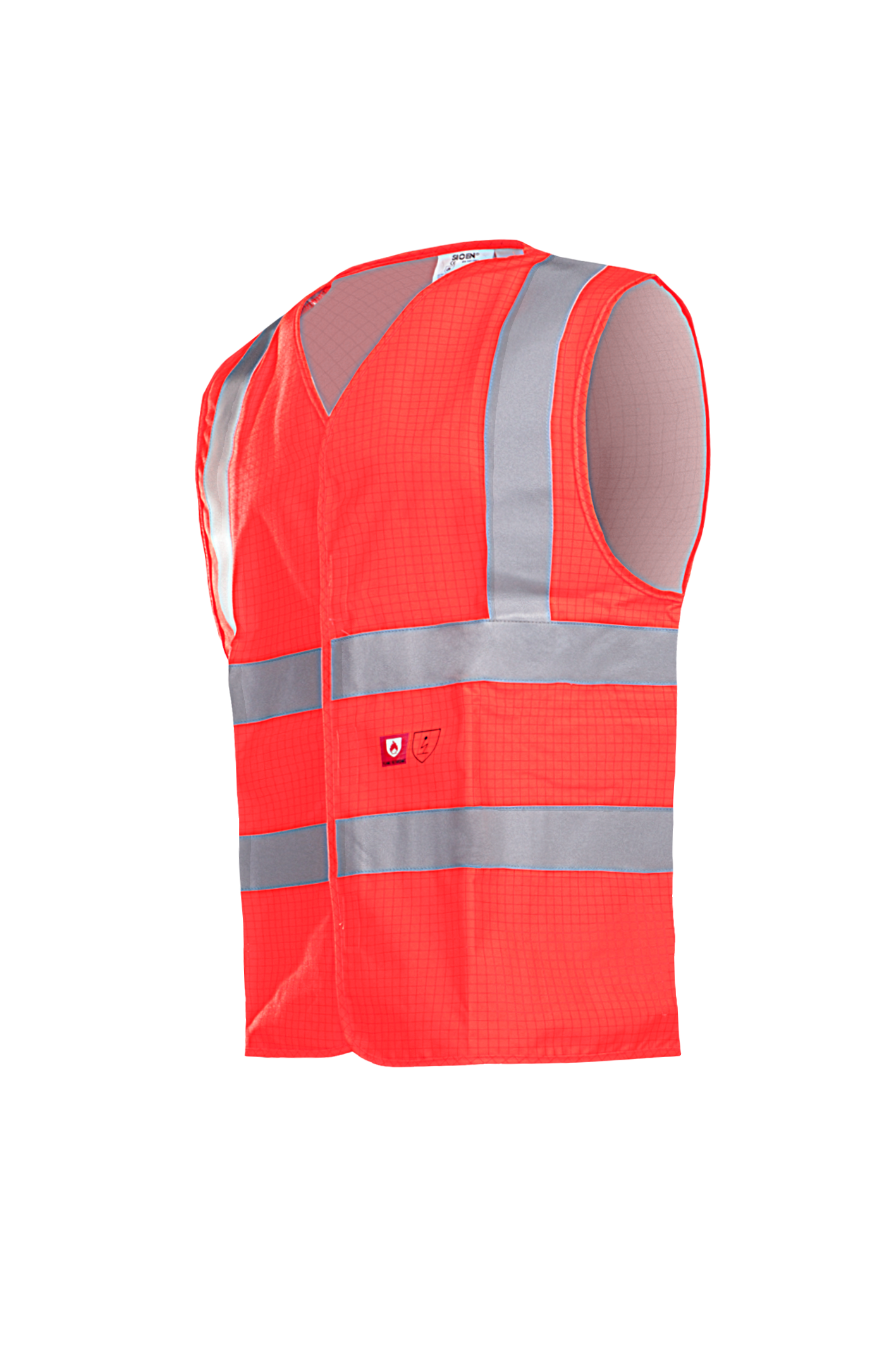 Sioen Vesten Hellisan Multinorm fluo-rood