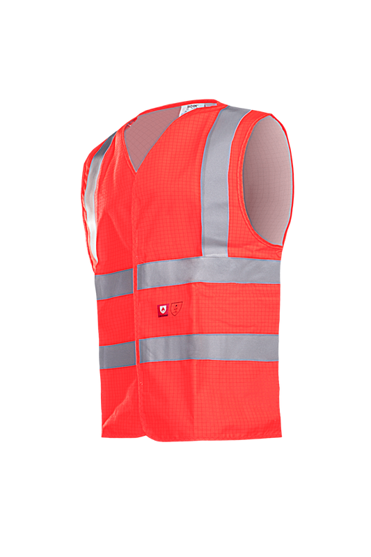 Sioen Vesten Hellisan Multinorm fluo-rood