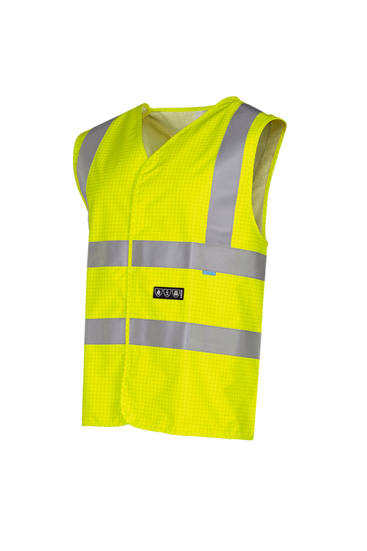 Sioen Vesten Hellisan Multinorm fluo-geel