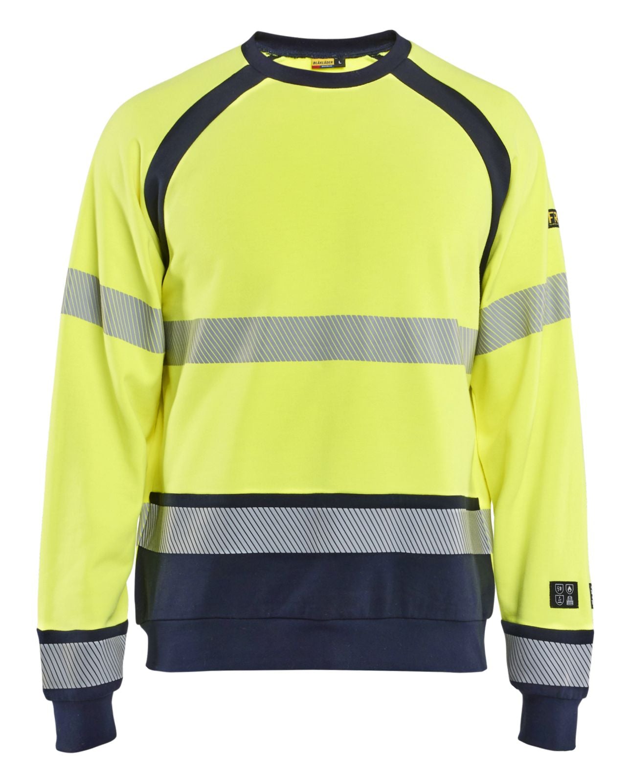 Blaklader Vlamvertragend Multinorm Sweatshirt 30881762 HiVis fluo geel-marineblauw(3389)