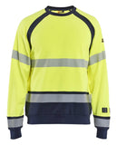 Blaklader Vlamvertragend Multinorm Sweatshirt 30881762 HiVis fluo geel-marineblauw(3389)