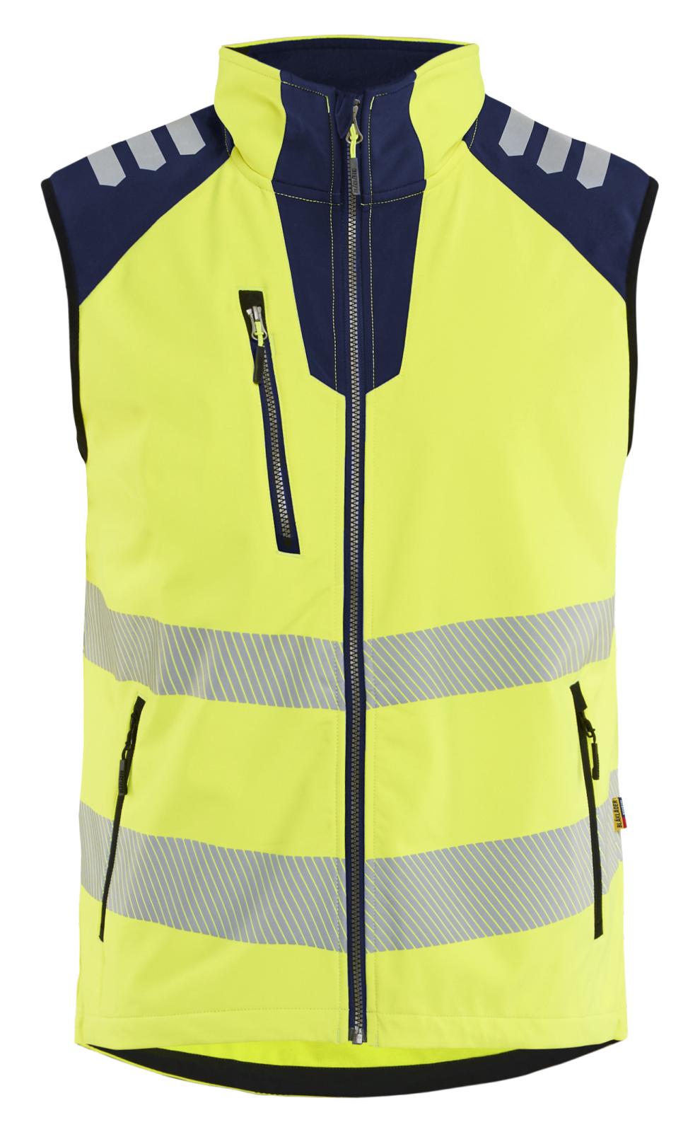 Blaklader High Vis Bodywarmer 30912513 Softshell HiVis fluo geel-marineblauw(3389)