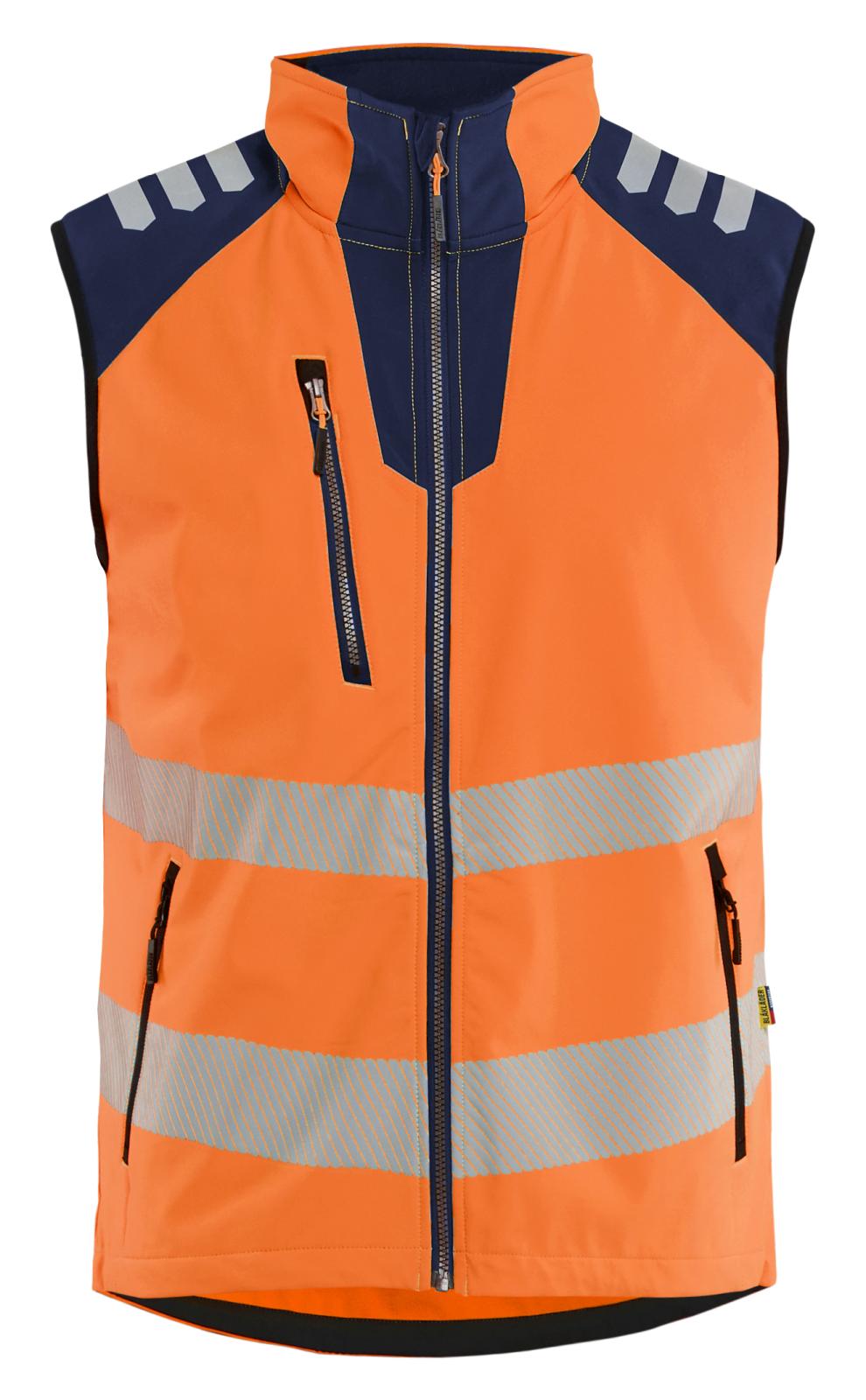 Blaklader High Vis Bodywarmer 30912513 Softshell HiVis fluo oranje-marineblauw(5389)