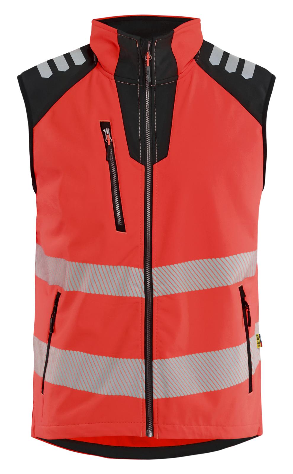 Blaklader High Vis Bodywarmer 30912513 Softshell HiVis fluo rood-zwart(5599)