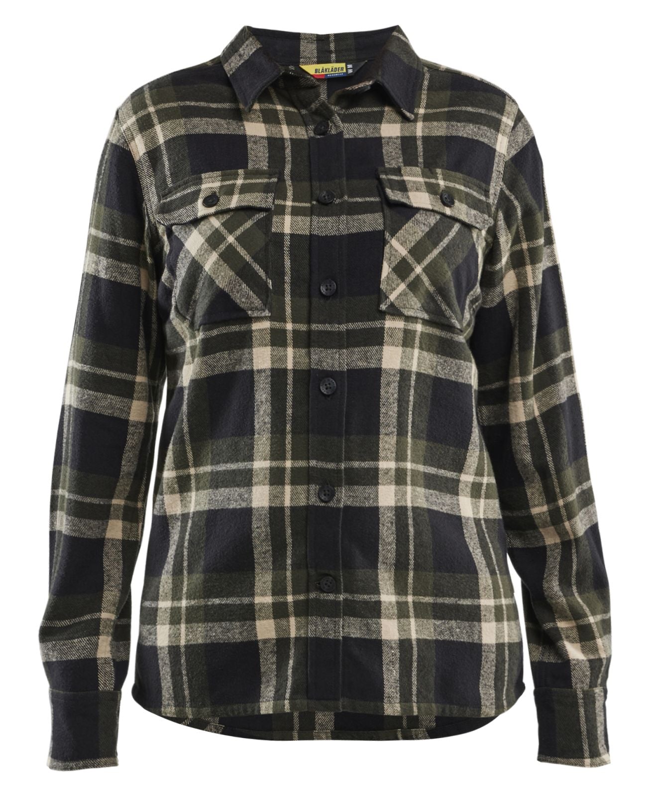 Blaklader Profiel Dames Overhemd 32181168 Flanel donker herfstgroen-zwart(4298)