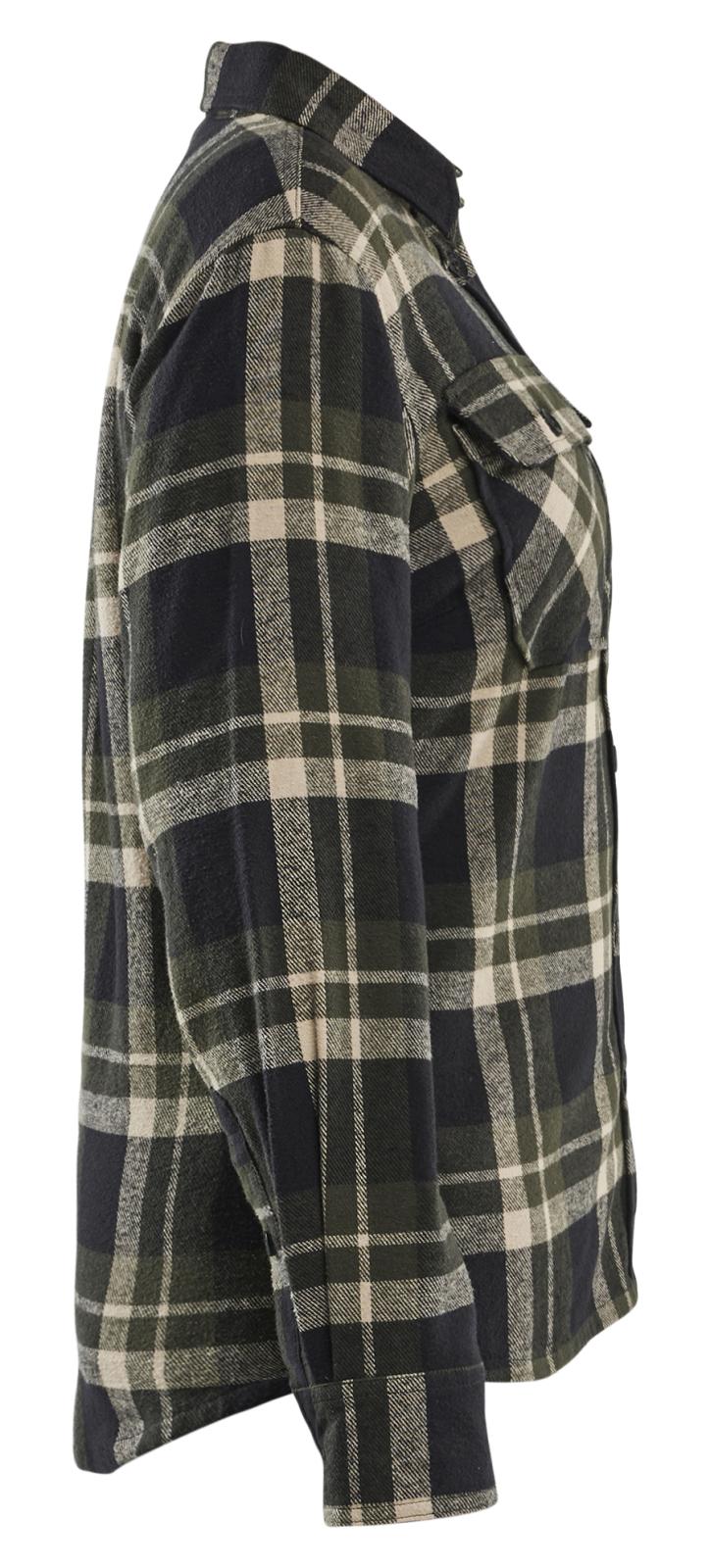 Blaklader Profiel Dames Overhemd 32181168 Flanel donker herfstgroen-zwart(4298)