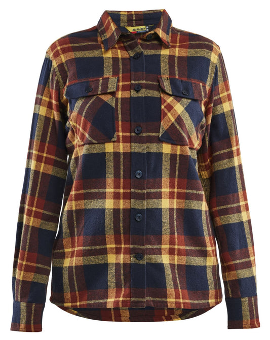 Blaklader Profiel Flanel Dames Overhemd 32181168 dames gebrand rood-donker marineblauw(5986)